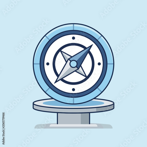 Slika na platnu A blue navigational compass icon sits on a simple circular base