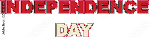 Retro independence day text with bold 3d style isolated on transparent background