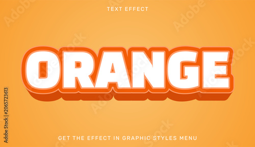 Orange editable 3D comic text effect style with typography lettering colorful editable gradient template promotion advertising isolated illustration branding headline
