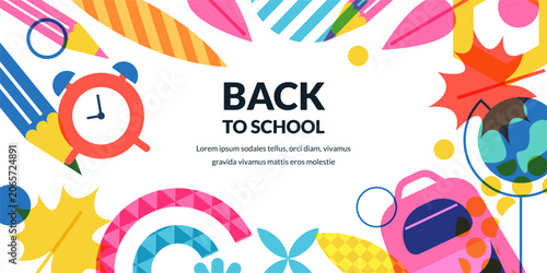 Φωτογραφία Vector back to school frame background