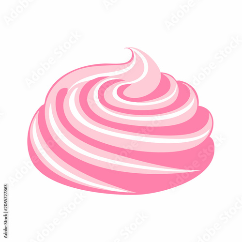 Pink Swirl of Whipped Cream or Frosting