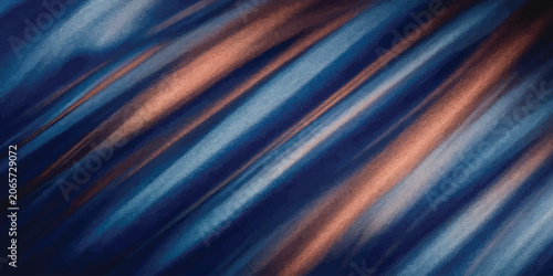 Obraz na płótnie Textured fabric drapes in deep blue and copper tones with abstract material back