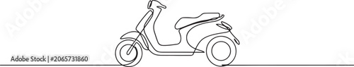 Photos Continuous one line drawing innovative three-wheeled maxi scooter