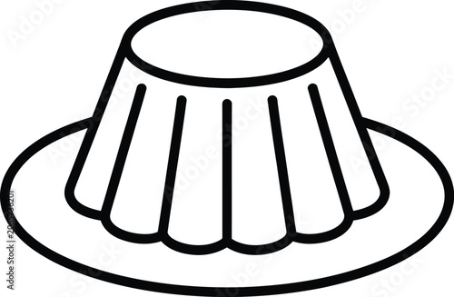 Pudding icon vector outline illustration of a sweet dessert