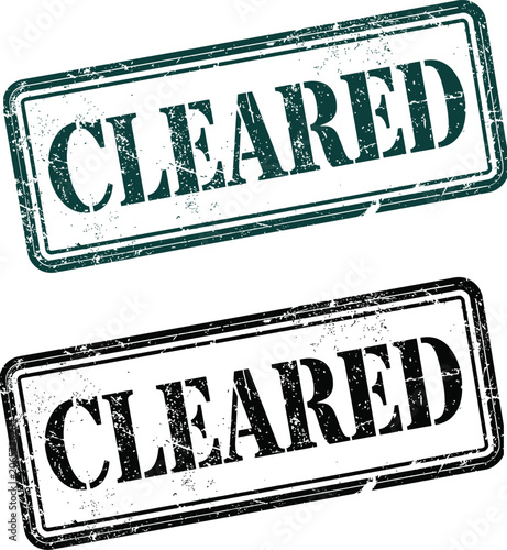 Cleared vector stamp sign with grunge green texture, official