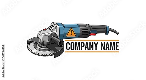 Angle grinder power tool logo design
