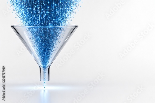 Data Bottleneck Concept with Digital Information Flow Restricted by Glass Funnel