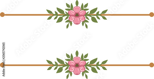 Minimal floral divider small flowers