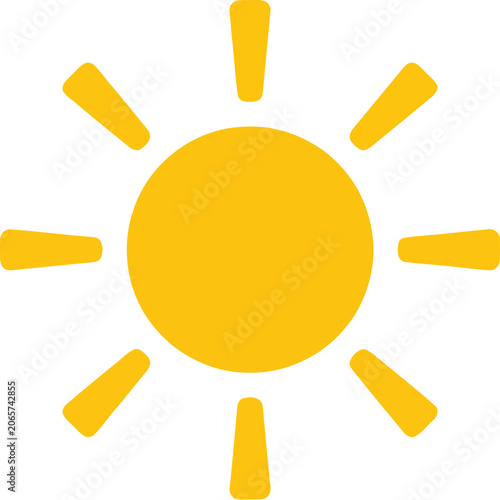 Yellow sun icon with rays