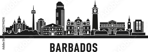 Barbados city skyline silhouette