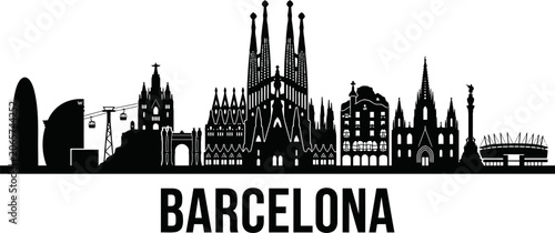Barcelona city skyline silhouette
