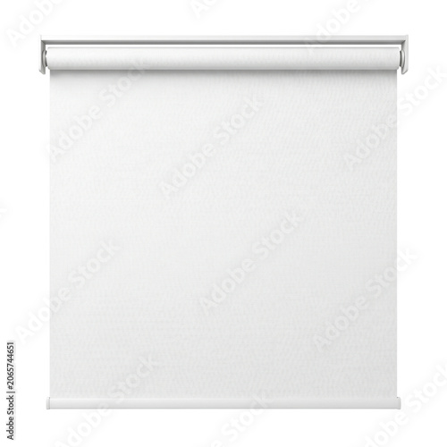 Schilderij op canvas Blank white roller blind window covering isolated