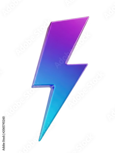 Vibrant electric bolt symbolizing energy isolated on transparent background