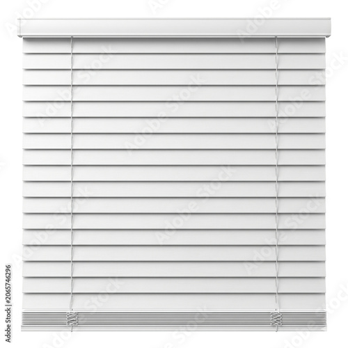 Obraz na płótnie Closed white horizontal venetian blind window covering