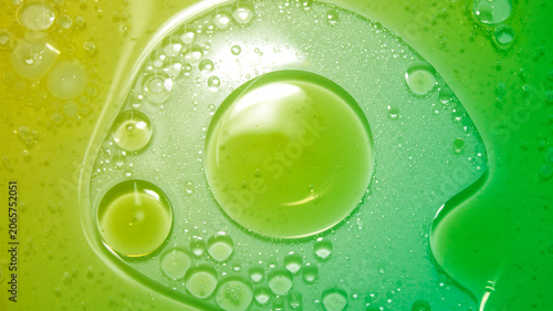 Colorful Abstract Water Droplets on a Green and Yellow Background