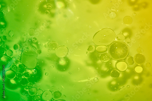 Abstract Colorful Bubbles with Green and Yellow Background Texture