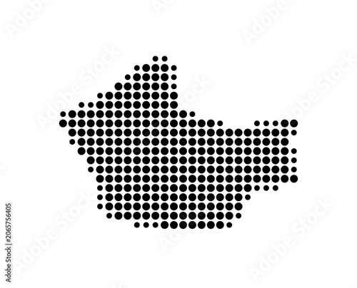 Symbol Map of Sant Julia de Loria (Andorra) showing the area with a pattern of black circles
