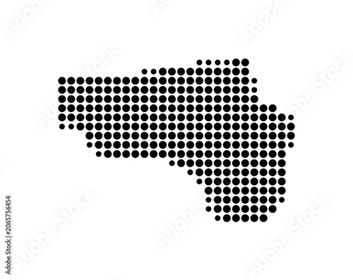 Tablou pe pânză Symbol Map of Encamp (Andorra) showing the area with a pattern of black circles