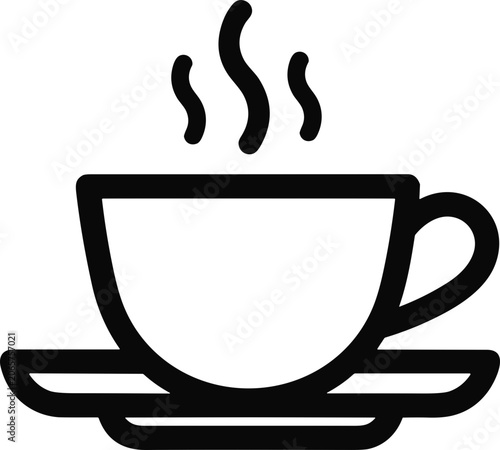 Steaming Coffee Cup Icon - Hot Beverage, Morning Drink, Cafe Symbol