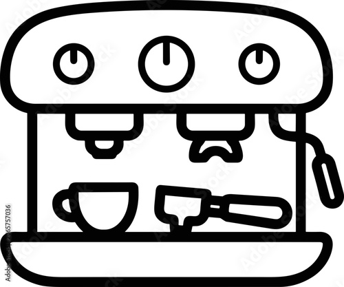 Espresso Machine Icon, Coffee Maker Line Art, Barista Equipment