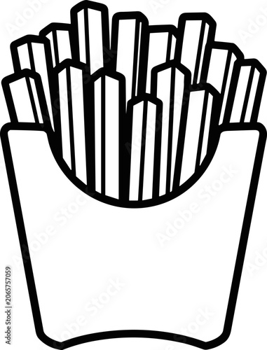 French Fries Icon - Fast Food Vector Graphic