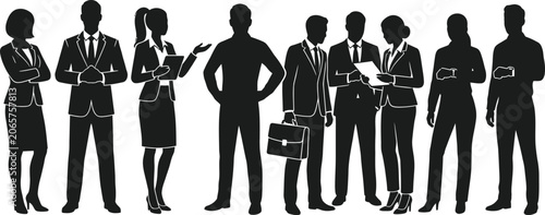 Photography Business Team Silhouette Collection with Corporate Professionals Discussing, Sta