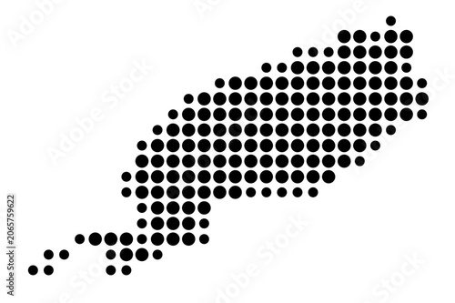 Billede på lærred Symbol Map of the Province Pinar del Rio (Cuba) showing the area with a pattern