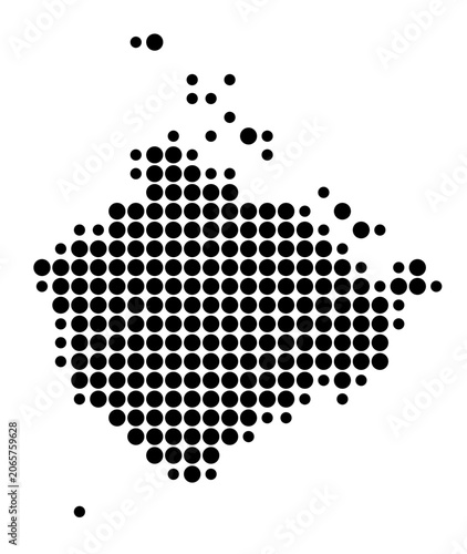 Quadro su tela Symbol Map of the Province Camagueey (Cuba) showing the area with a pattern of b
