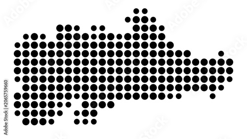 Fotografi Symbol Map of the Province Guantanamo (Cuba) showing the area with a pattern of