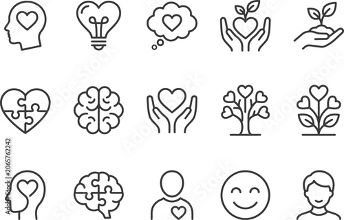Vector illustration of various icons representing love