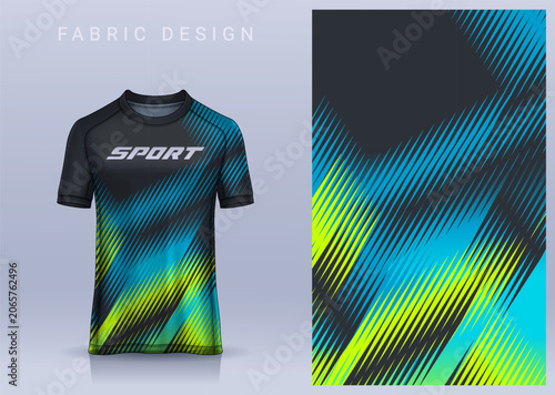 Obraz na plátne Fabric textile design for Sport t-shirt, Soccer jersey mockup for football club
