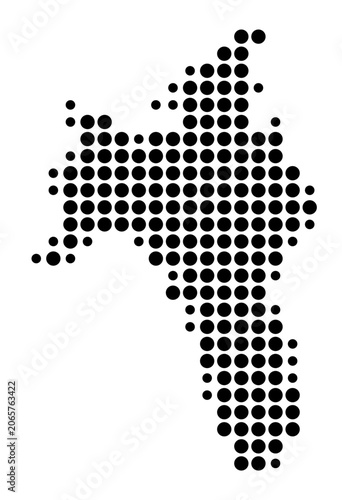 Bild auf Leinwand Symbol Map of the County Roscommon (Ireland) showing the area with a pattern of
