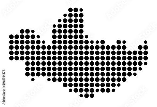 Cuadro en lienzo Symbol Map of the Province Monza e Brianza (Italy) showing the area with a patte