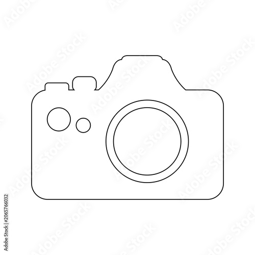 Camera Icon Illustration Outline Style Vector Design