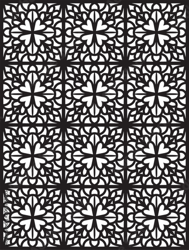 Foto Intricate black floral pattern on with repeating design