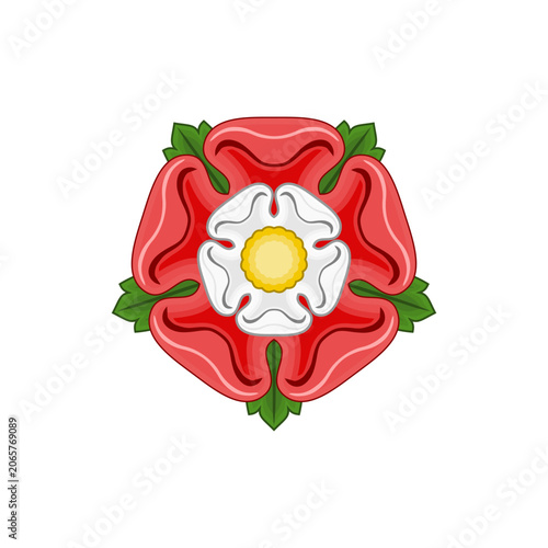 Tudor rose heraldic symbol. Tudor Rose, the traditional floral heraldic emblem of England.