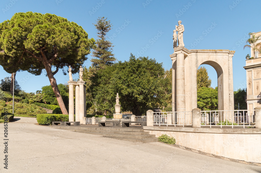 Fototapeta premium Bellini Garden, also known as Villa Bellini, is the most famous public park in the center of Catania, Sicily, Italy