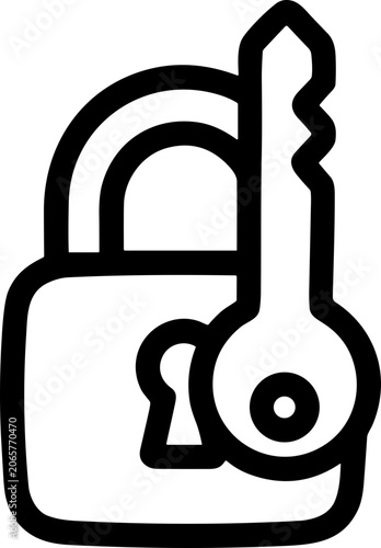 Padlock and Key Icon - Security, Access, and Protection Concept