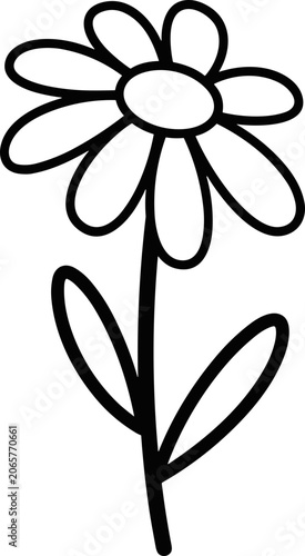 Simple Outline Flower Illustration