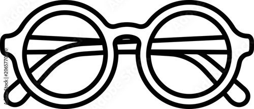 Round Eyeglasses Line Art Icon