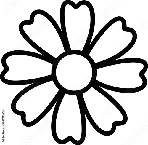Simple Outline Flower Icon