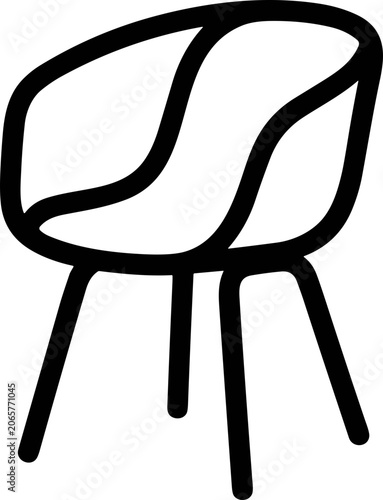 Modern armchair icon outline, minimalist furniture design, simple vector illustration