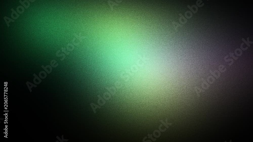 Emerald and violet light pulses across a grainy dark canvas