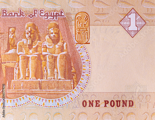 фотографія 1 Pound banknote of Egypt with the image of Temple of Ramses II at Abu Simbel