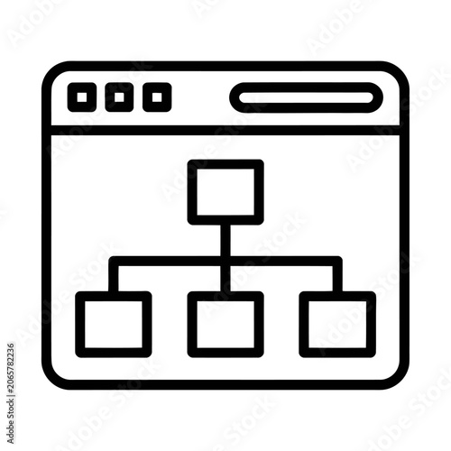 Website site map structure icon vector for software architecture planning
