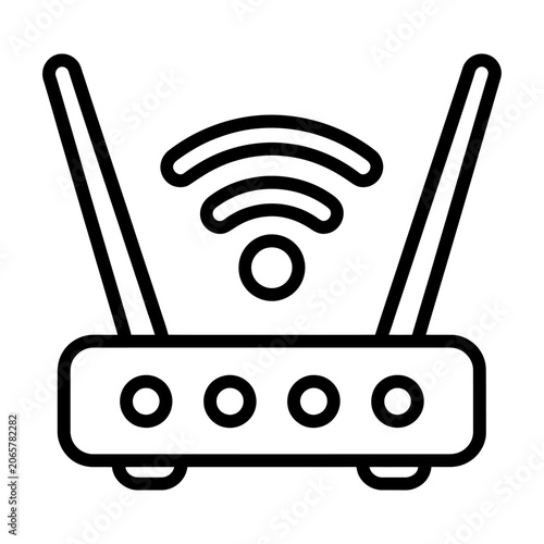 Wireless internet router vector icon for network connectivity and technology concepts