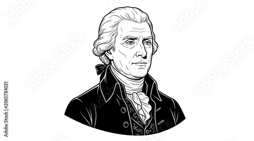 Portrait of Thomas Jefferson illustration.
