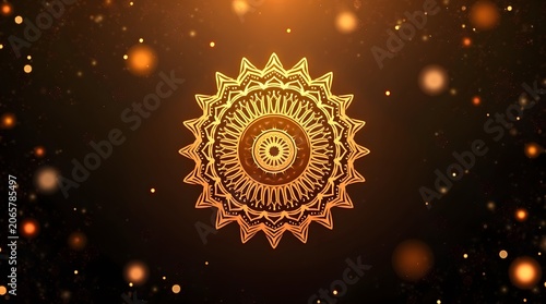 Stunning golden mandala for diwali or deepavali celebration