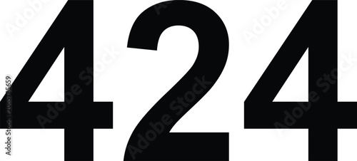 Fotografija Bold monoline black number four-two-four stacked vertically