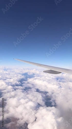 View from an aeroplane window whilst in flight